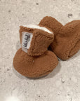 Bébé Ô Chaud Pantoufles 0-3 mois Vêtements Bébé Ô Chaud Sherpa caramel