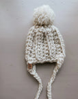 Les petits Tousi Tuque en laine à pompon LÉON 6-18 mois Les petits tousi Blanc - Coton