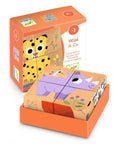 Djeco Casse-tête 4 cubes Animaux sauvages Jouets Djeco