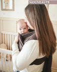 Gustine Écharpe extensible de portage pré-nouée 2 en 1 en bambou ou en coton MK Baby Portage Gustine baby carrier Brownie ( coton )