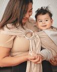 Gustine Écharpe à anneaux Ring Sling en lin Portage Gustine baby carrier Cappuccino
