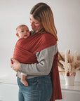 Gustine Écharpe extensible de portage pré-nouée 2 en 1 en bambou ou en coton MK Baby Portage Gustine baby carrier Cinnamon (coton)
