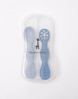 Micasso & Co Les cuillères d'apprentissage en silicone pour bébé Alimentation Micasso & Co Bleu