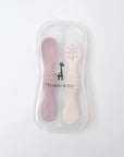 Micasso & Co Les cuillères d'apprentissage en silicone pour bébé Alimentation Micasso & Co Mauve et crème