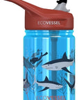 Ecovessel Gourde Splash à paille 12 oz Alimentation Ecovessel Requin