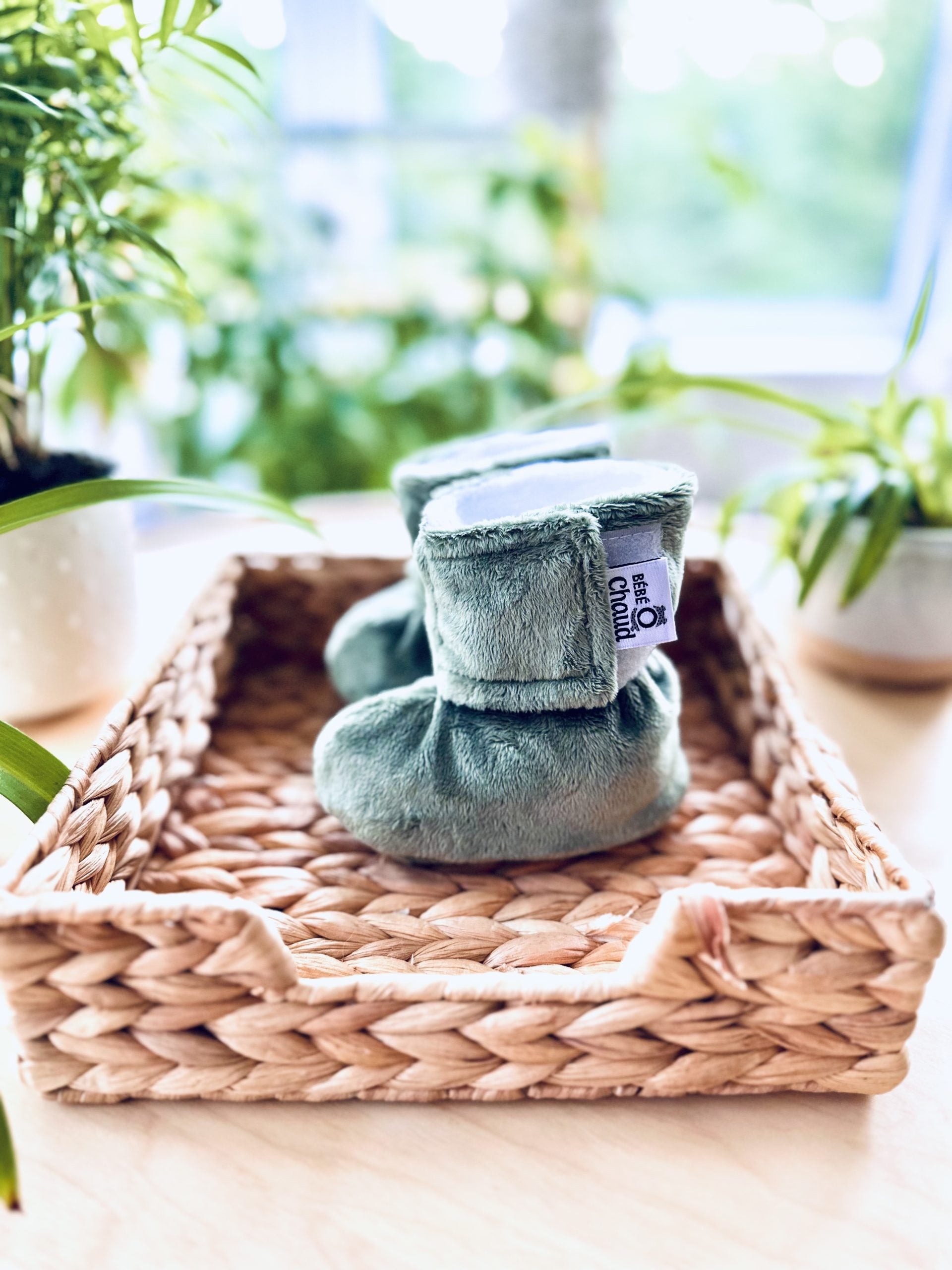 Bébé Ô Chaud Pantoufles 3-6 mois Vêtements Bébé Ô Chaud Sauge