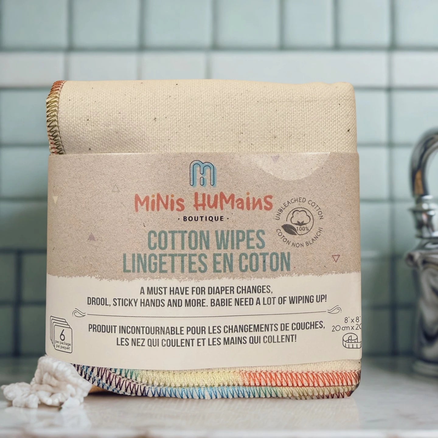 Collection MH Débarbouillettes en coton - Ensemble de 6 Accessoires Collection MH