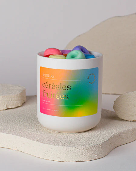 Feu & Co Chandelle de soya 226 g | Fait au Québec Maison Feu&Co Céréales fruitées