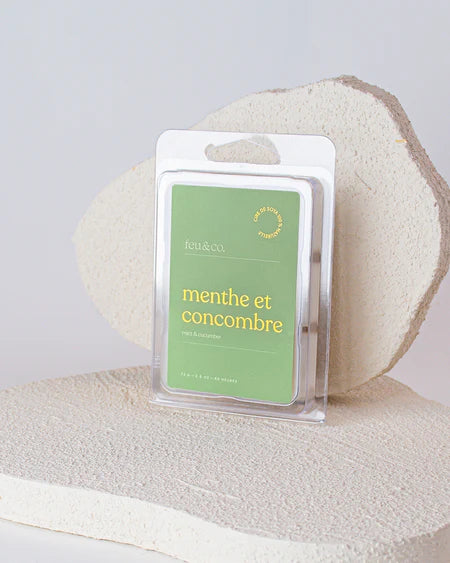 Feu&Co Pastilles de cire de soya pour diffuseur | Fait au Québec Maison Feu&Co Menthe & concombre