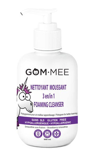 GOM-MEE Nettoyant moussant 3 en 1 Soins corporels Gom-Mee Licorne-smoothie aux fraises  