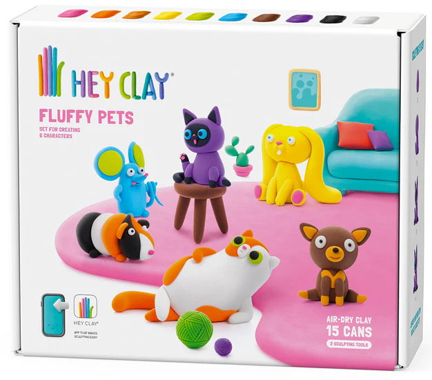 Hey Clay Argile séchant à l'air Jouets Hey clay Les animaux fluffy  