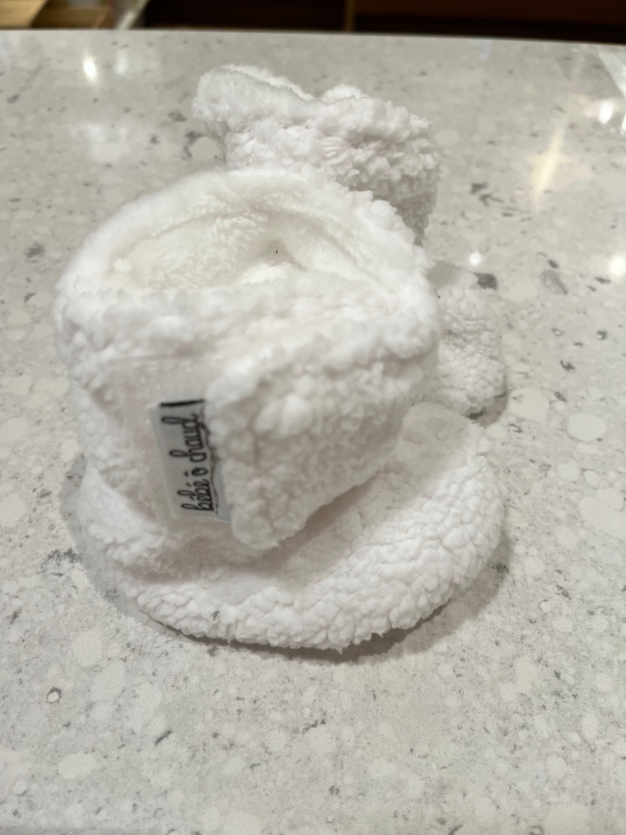 Bébé Ô Chaud Pantoufles 3-6 mois Vêtements Bébé Ô Chaud Sherpa blanc