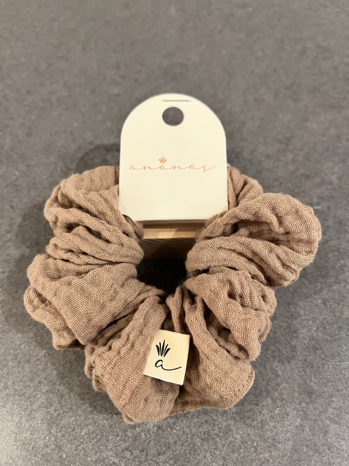 Ananas Co Chouchou en mousseline de coton bio Accessoires de cheveux Ananas Co Moka