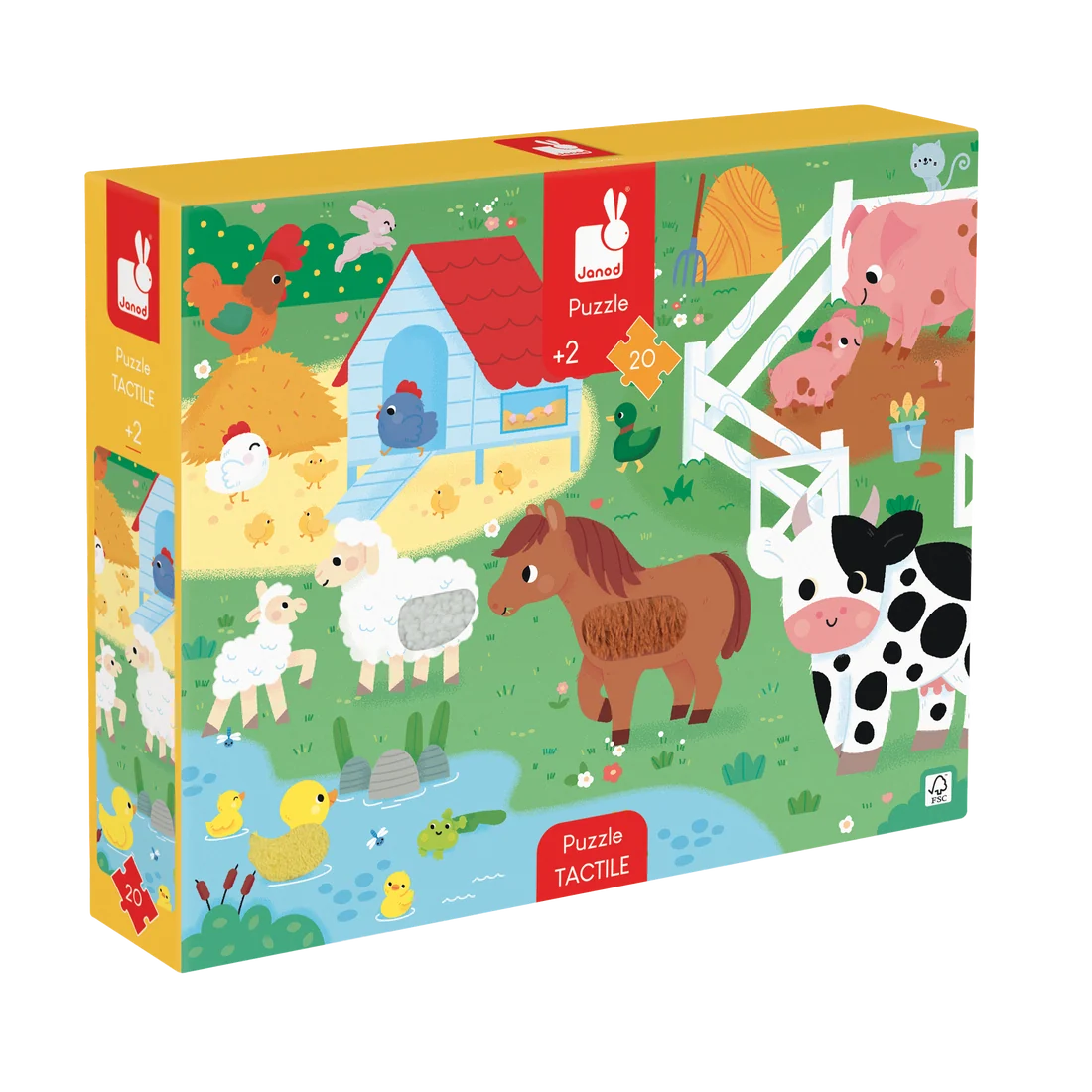 Janod Casse-tête tactile géant La ferme 20 pièces
