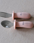 Micasso & Co Ensemble de cuillère et fourchette en silicone et métal Alimentation Micasso & Co Vieux rose  