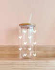 MÖMY Verre Boho Maison MÖMY Petits coeurs blancs