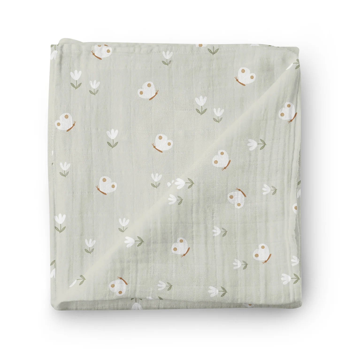 Oleoops Couverture mousseline de bambou pour bébé 47x47 Dodo OleOops Sauge papillon  