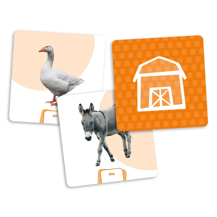 Placote — Cartes supplémentaires pour le dé des premiers mots : Les animaux Jouets Placote : Jeux de langage