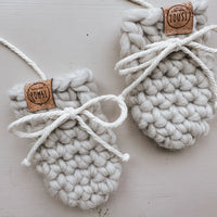 Les petits Tousi Mitaines de laine - Collection NEUTRE 0-6 mois  Les petits tousi Gris - Coconut  