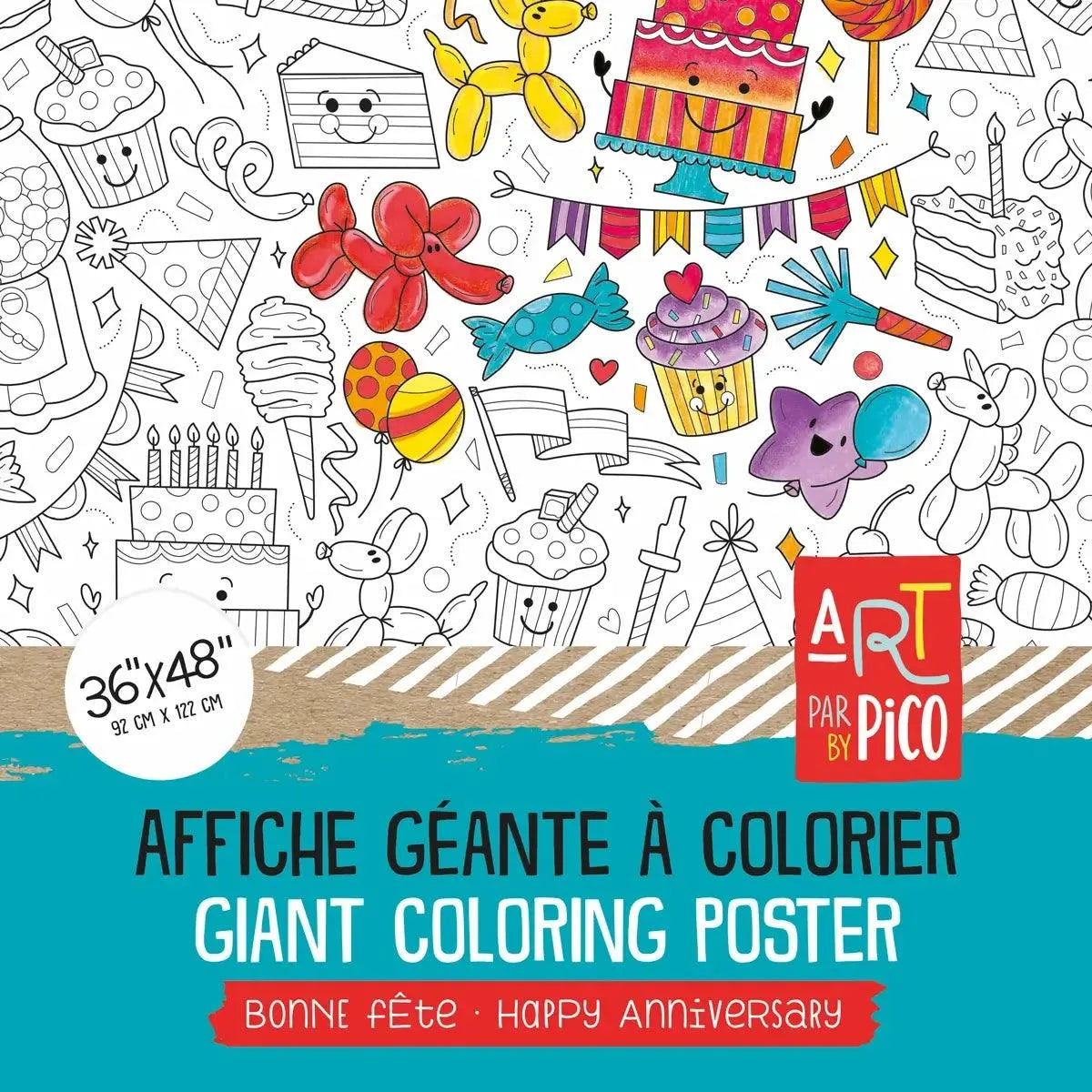 Pico Coloriage géant Éducation Pico Tatouages Temporaires Anniversaire