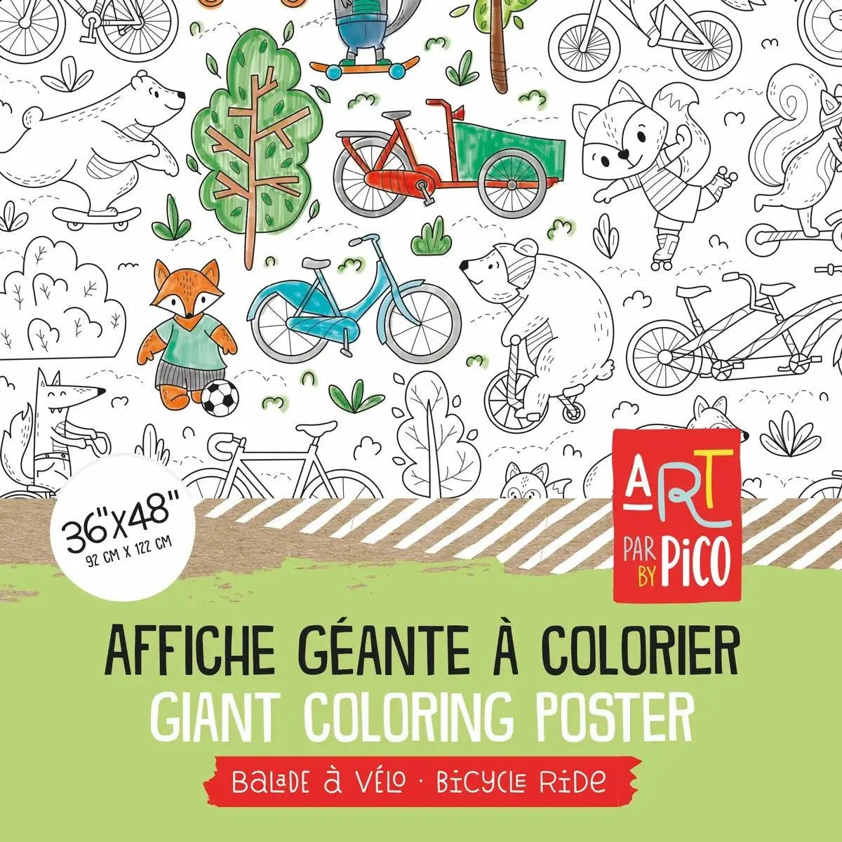 Pico Coloriage géant Éducation Pico Tatouages Temporaires Balade à vélo