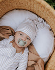 Zak & Zoé Bonnet en bambou pour nouveau-né 0-3 mois Vêtements Zak & Zoé Ligné beige