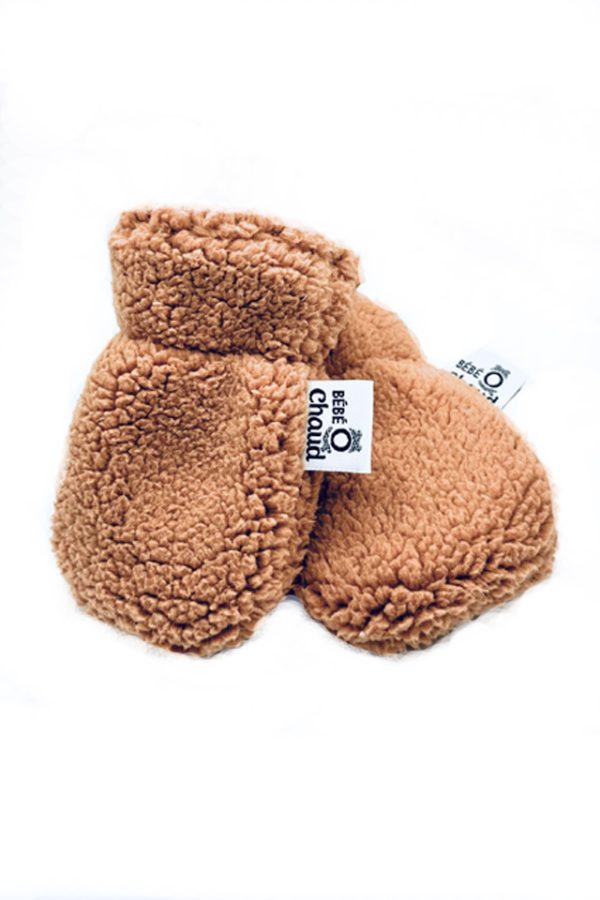 Bébé Ô Chaud Mitaines sans pouce en sherpa Bébé Ô Chaud Caramel