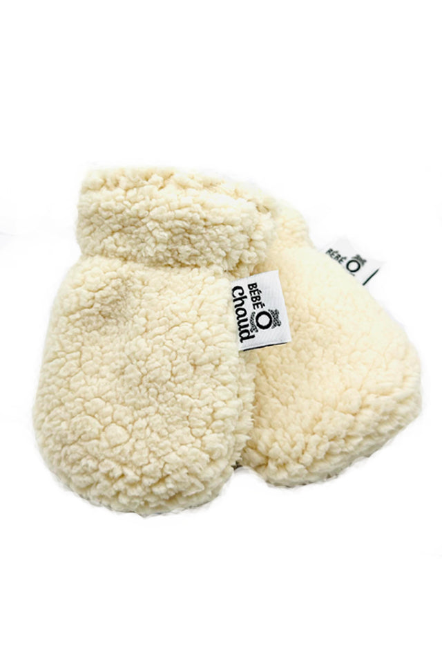 Bébé Ô Chaud Mitaines sans pouce en sherpa Bébé Ô Chaud Crème