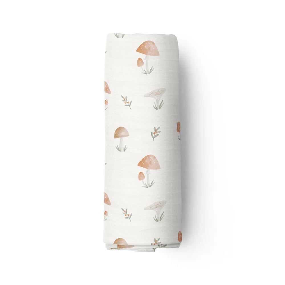 Oleoops Couverture mousseline de bambou pour bébé 47x47 Dodo OleOops Champignons forestiers  