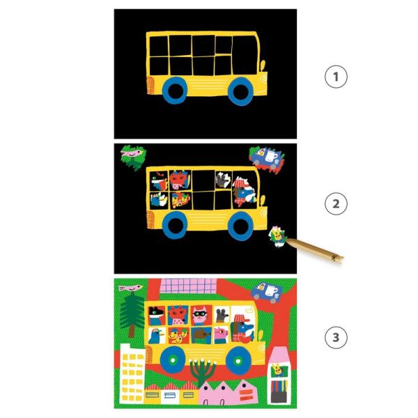 Djeco Carte à gratter Véhicules à découvrir Jouets Djeco