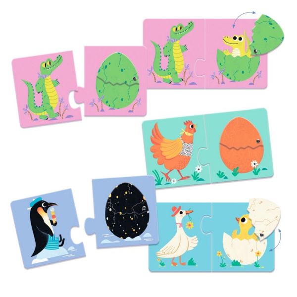 Djeco Casse-tête duo Articulo Les oeufs rigolos Jouets Djeco