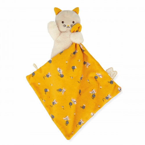 Kaloo Carré douceur doudou Jouets Kaloo Chat jaune