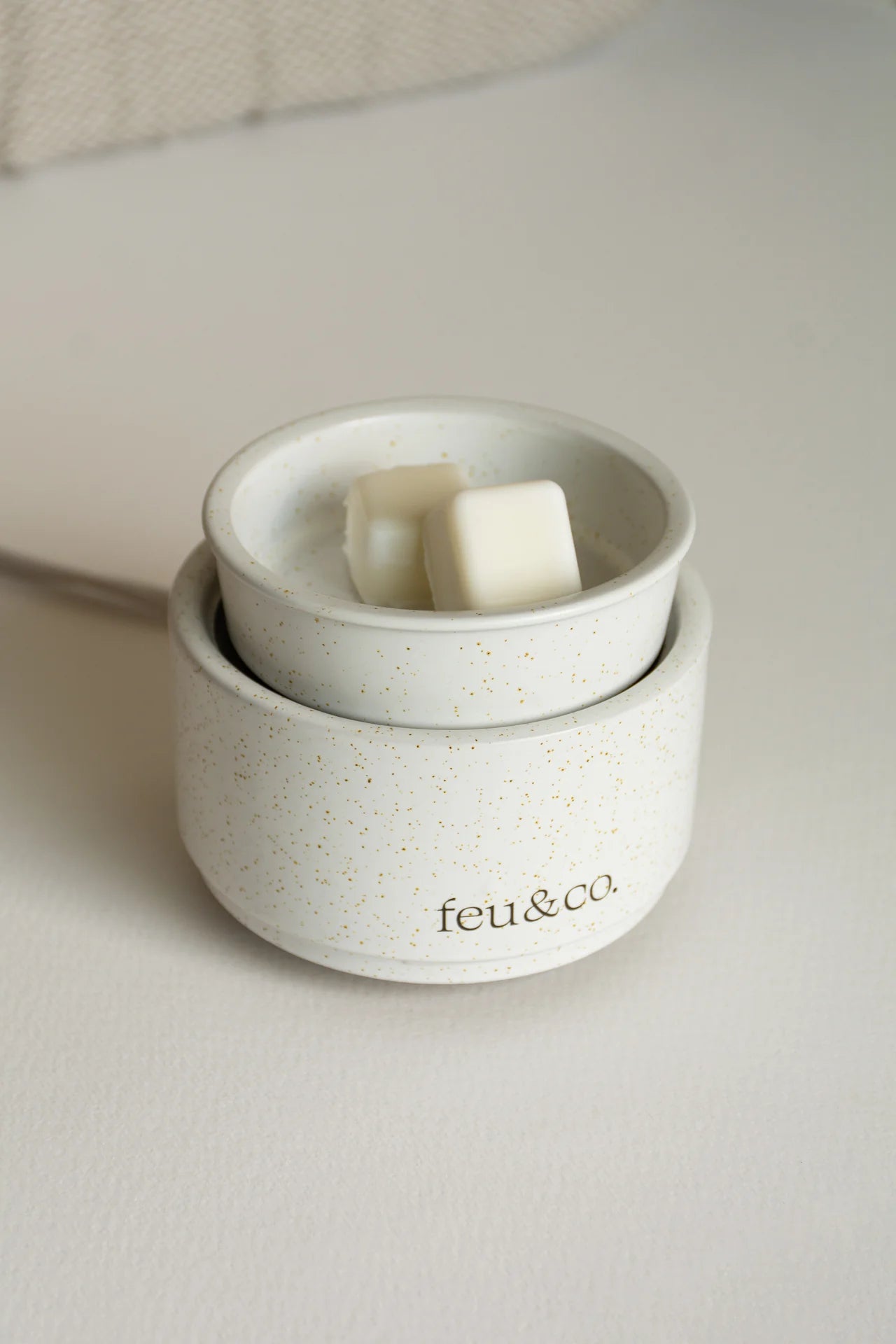 Feu&amp;Co Diffuseur électrique en céramique – Grès blanc