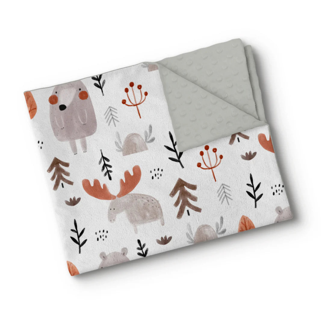 OleOops Couverture de minky pour bébé 30x40 Dodo OleOops Forêt aquarelle  