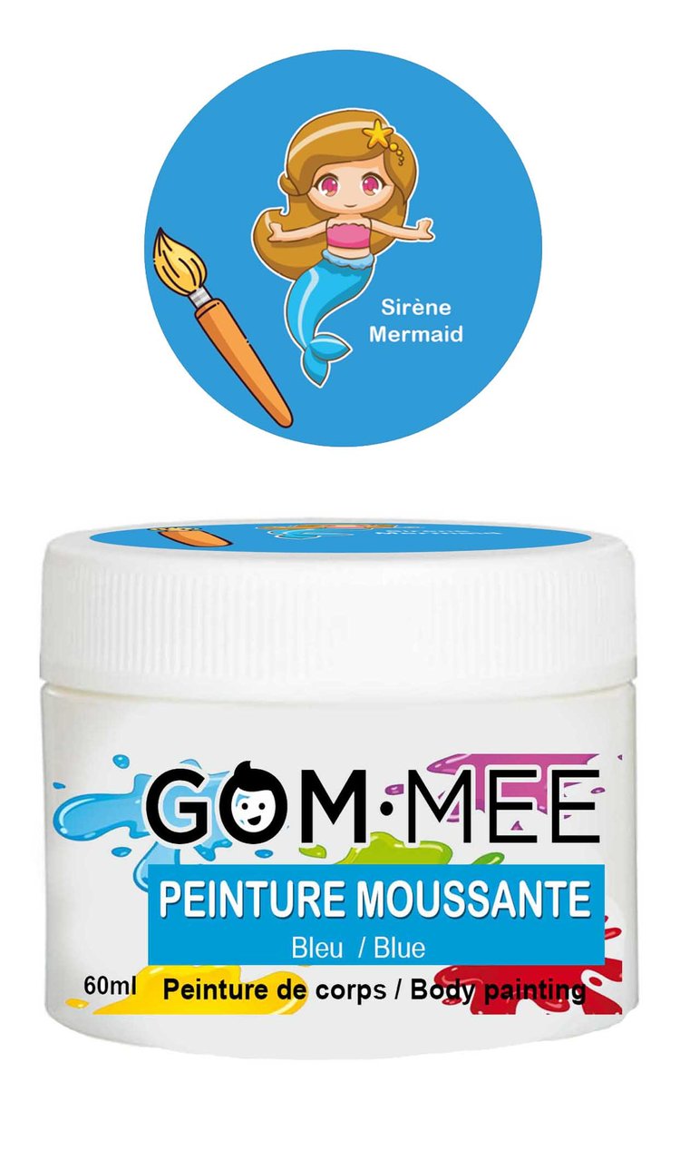 GOM-MEE Peinture moussante Soins corporels Gom-Mee Bleu Sirène  