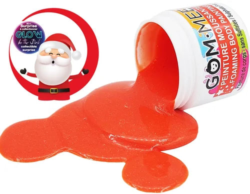 GOM-MEE Peinture moussante Soins corporels Gom-Mee Rouge Père Noêl avec jouet phosphorescent