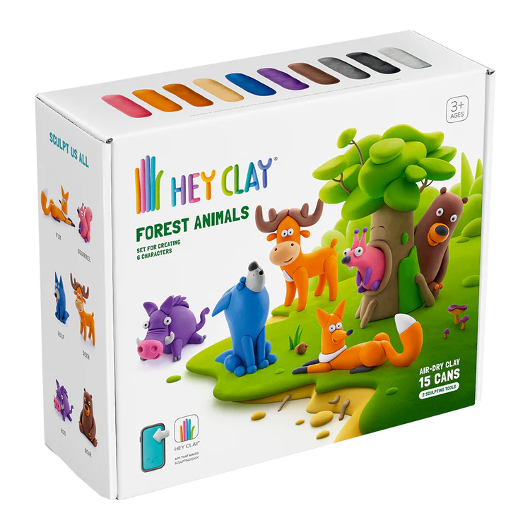 Hey Clay Argile à modeler séchant à l'air Jouets Hey clay Les animaux de la forêt
