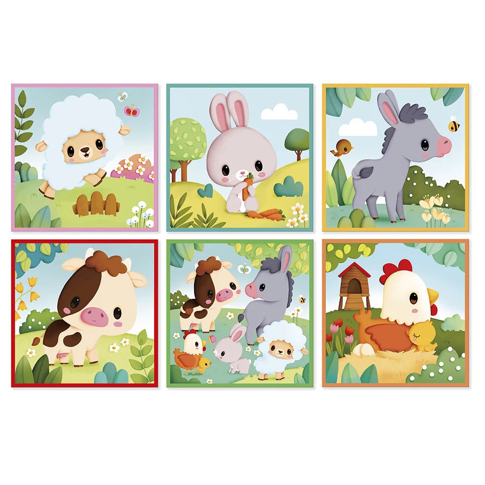 Janod Casse-tête 9 Cubes Animaux de la ferme Janod