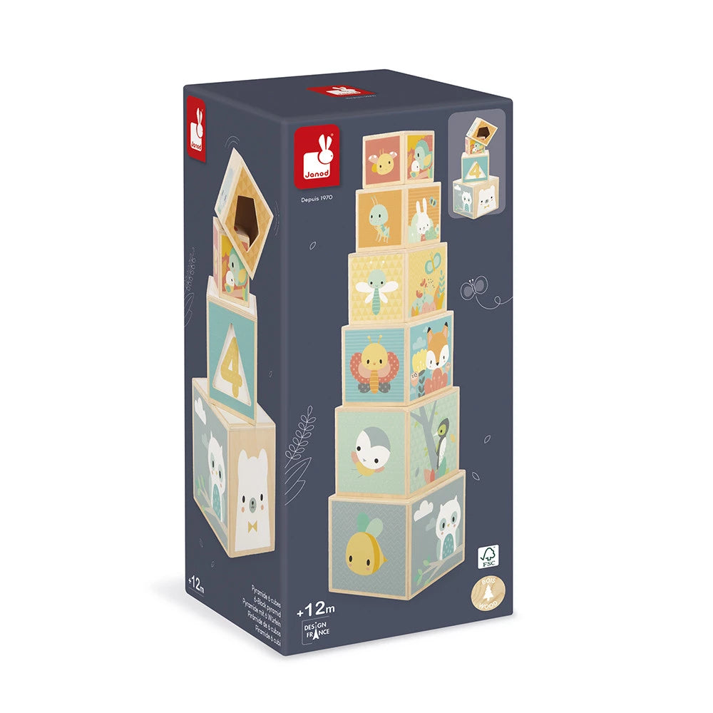 Janod Pyramide 6 cubes - Collection Pure Jouets Janod