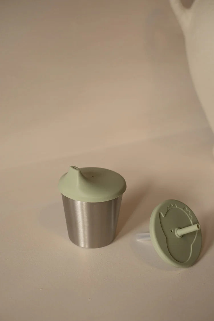 Micasso & Co Gobelet à paille et à bec en acier inoxydable 2 en 1 Alimentation Micasso & Co Vert tendre