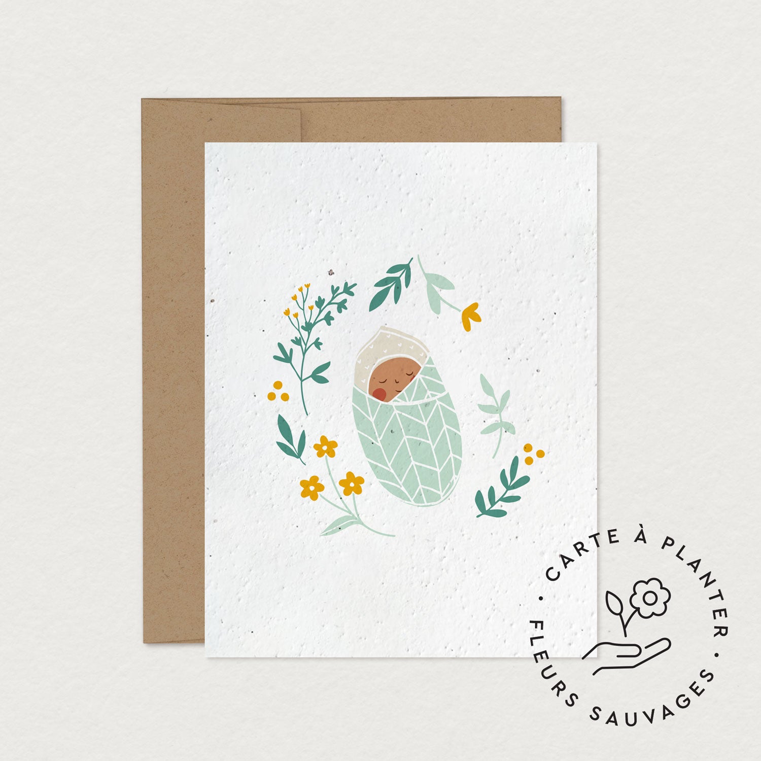 Mimosa Design Carte de souhait à planter Naissance Accessoires Mimosa Design Petit cocon