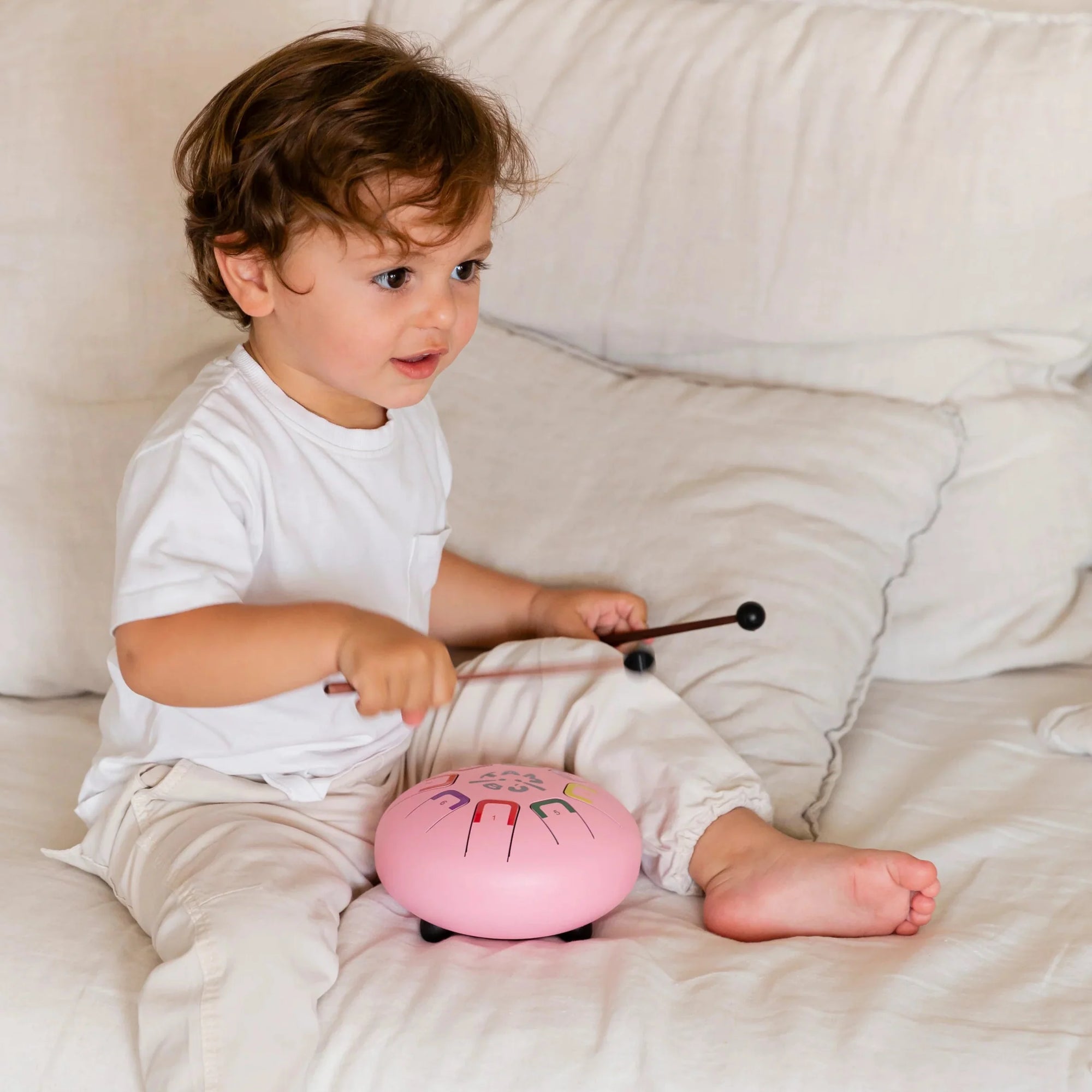 Tambu Tambour en acier 8 tonalités Pinky Winky Rose Jouets Tambu