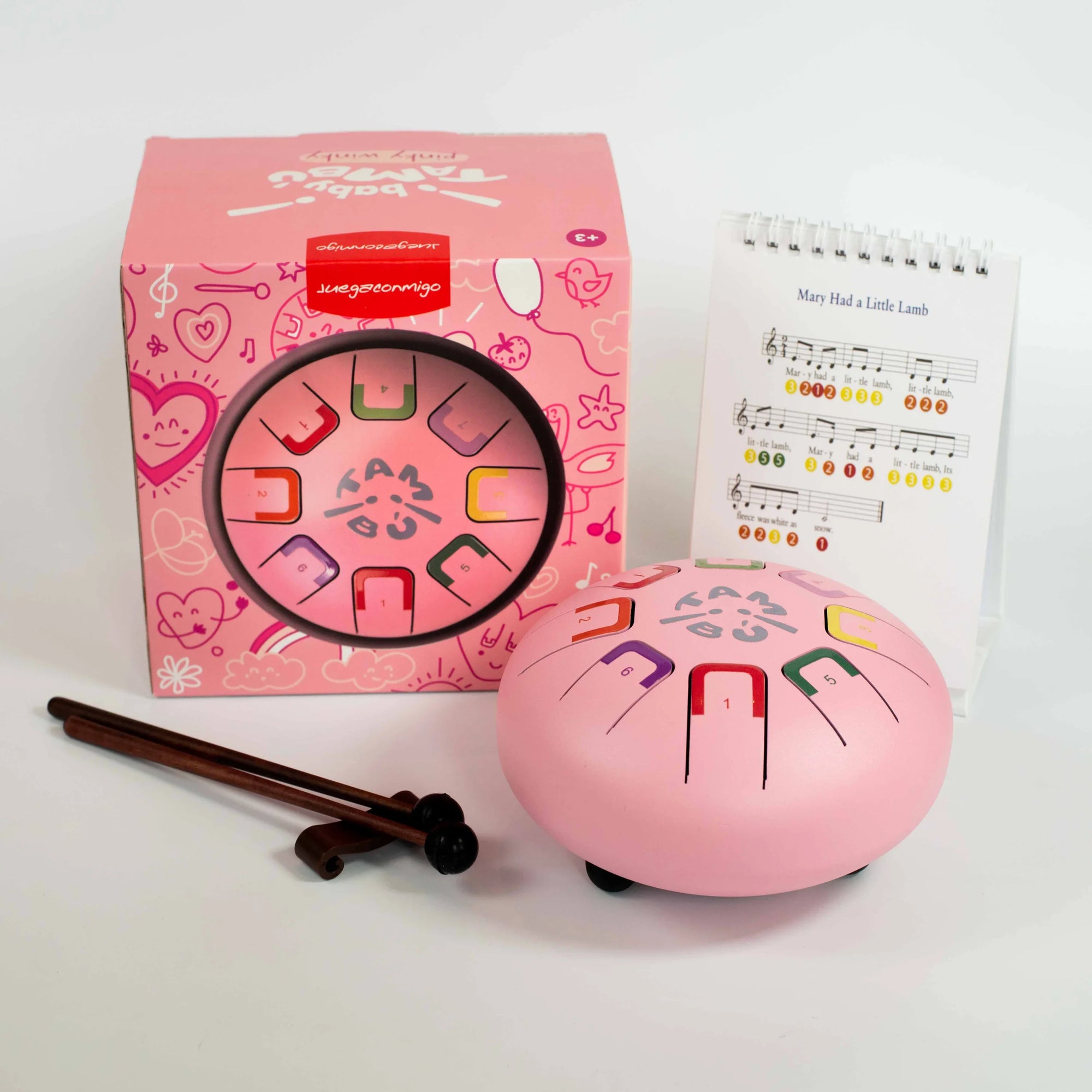 Tambu Tambour en acier 8 tonalités Pinky Winky Rose Jouets Tambu
