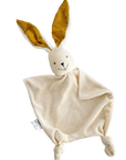 Papoum papoum Lapin doudou en Bambou Dodo Papoum Papoum Lapin crème oreilles jaunes  