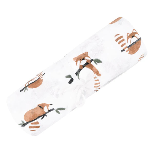 Perlimpinpin Doudou en mousseline de coton Dodo Perlimpinpin Pandas roux  