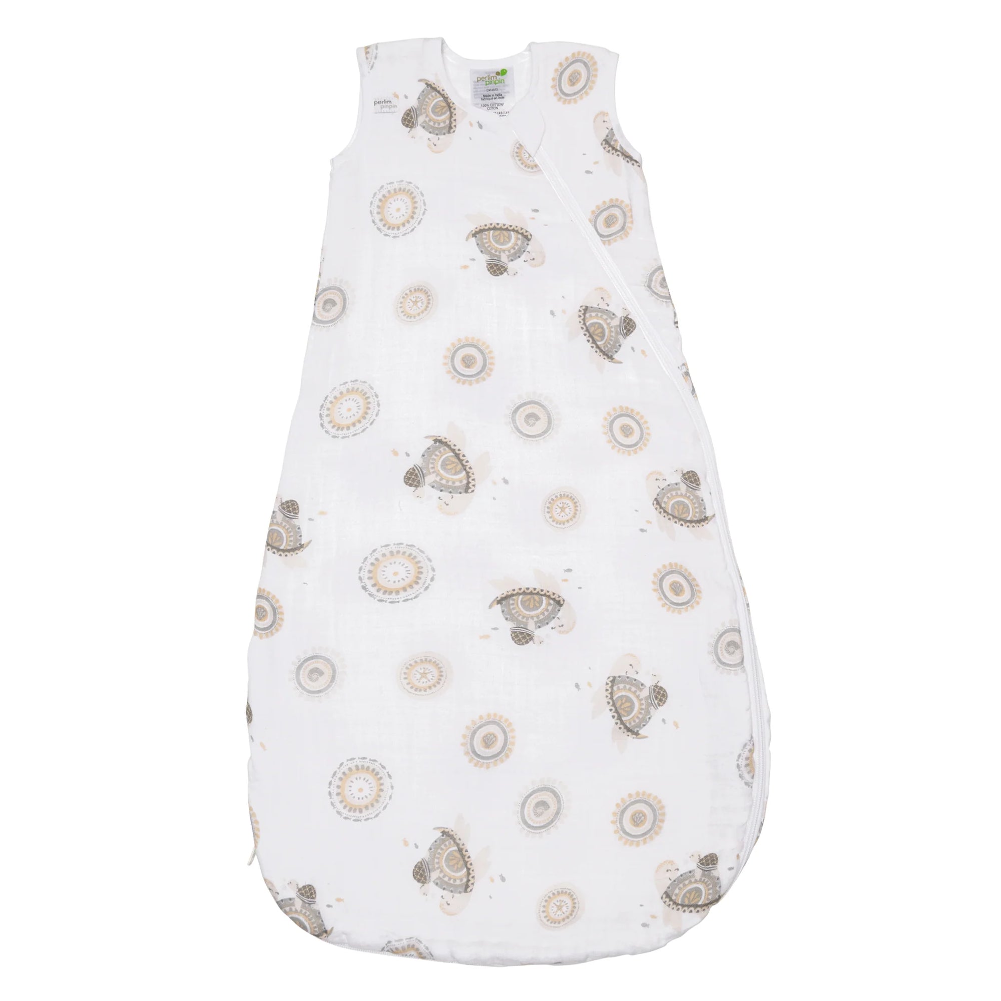 Perlimpinpin Dormeuse sac de nuit en mousseline de Coton 0.7 Tog 0-6, 6-18 ou 18-36 mois Dodo Perlimpinpin 0-6 mois Tortues