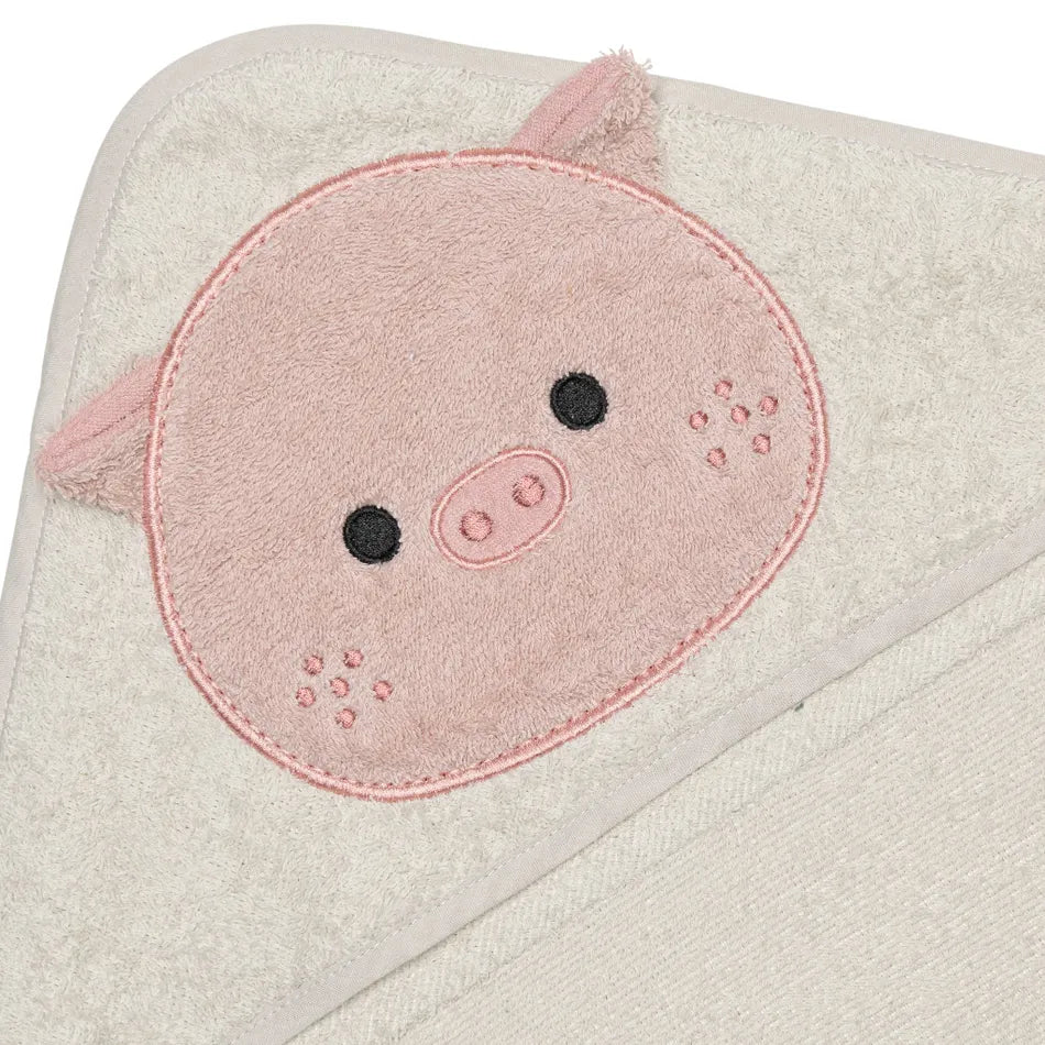 Perlimpinpin Serviette à capuchon pour enfant Perlimpinpin Cochon