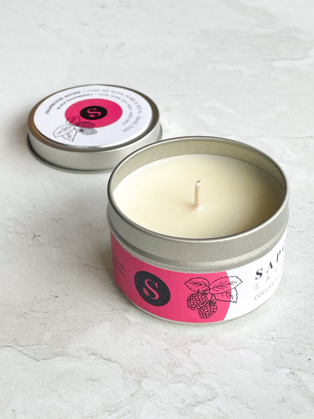 Savonnerie Saponaria Chandelle de soya Maison Savonnerie Saponaria Framboise noire