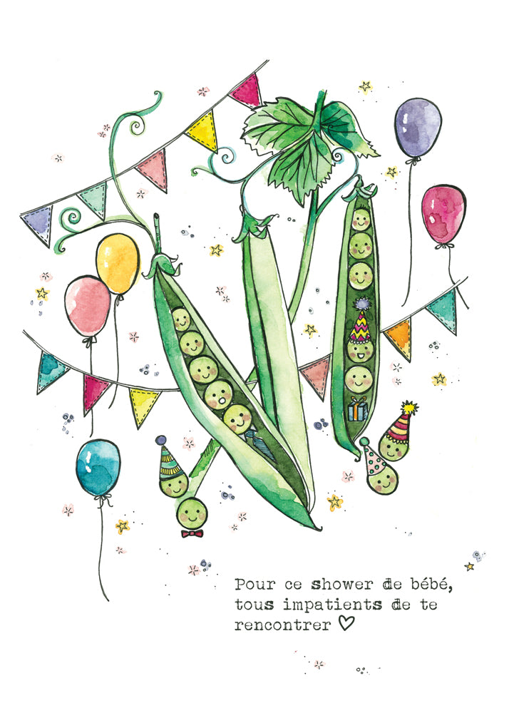Stéphanie Renière Carte de souhait Bienvenue bébé Accessoires Stéphanie Renière Petits pois