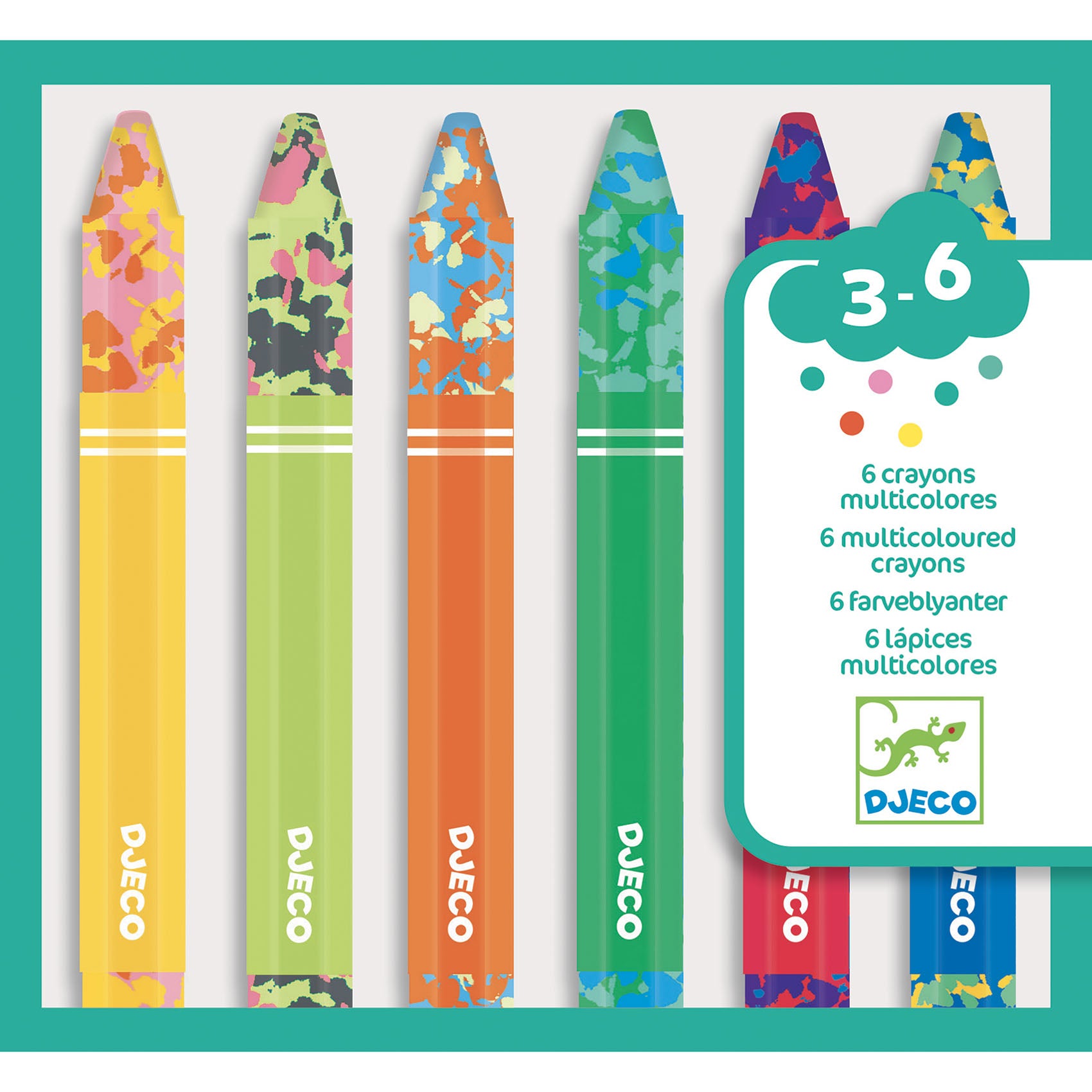 Djeco 6 crayons multicolores Jouets Djeco   